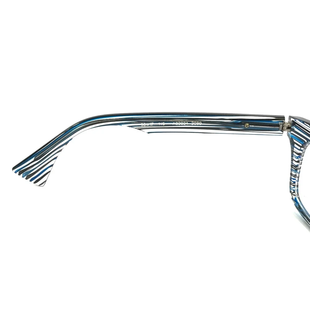 Alain Mikli Eyeglasses Frames A03021 3089 Striped Black Blue Full Rim 50-17-145